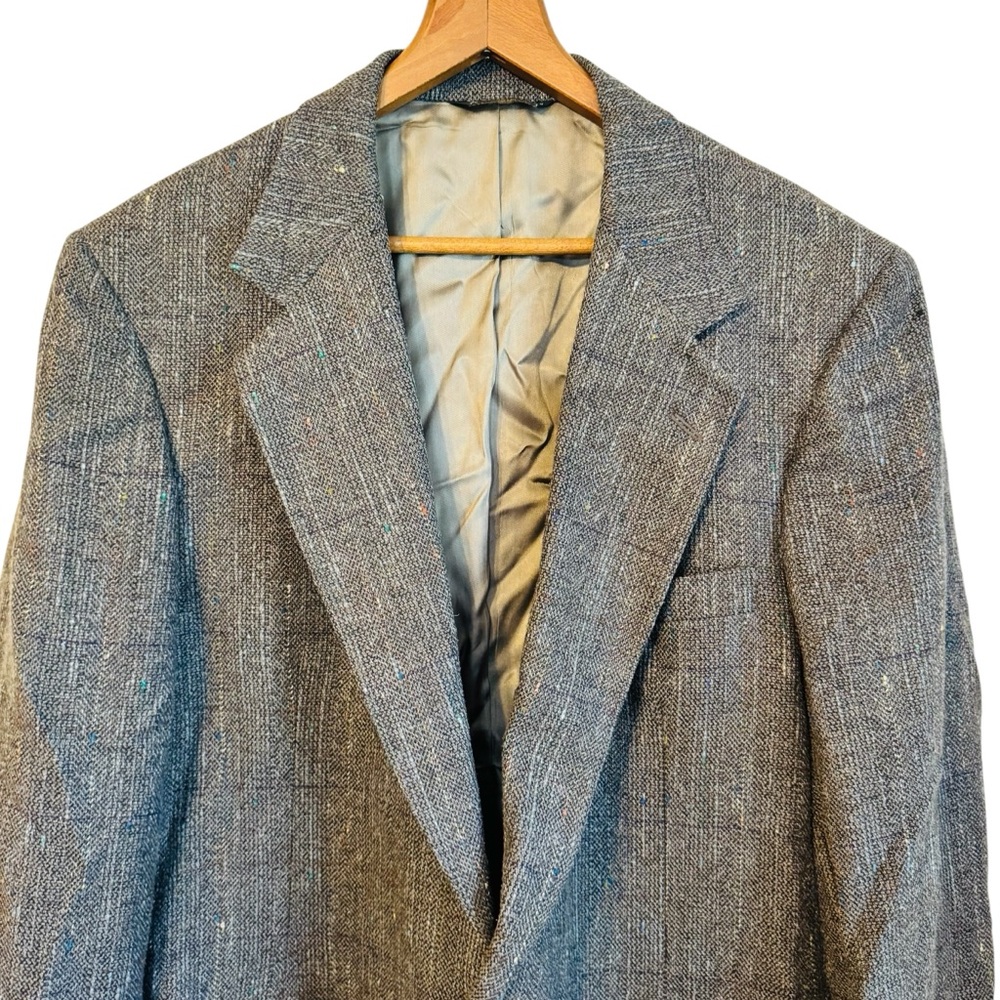 Vintage 60s Speckle Mad Men Wool Warren Sewell Men's Blazer Jacket 44 L